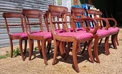 0607201912 early 19th century Regency mahogany antique dining chairs the carver 22w 34h 18hs 21d the singles 18w 34h18hs 19½d _4.JPG